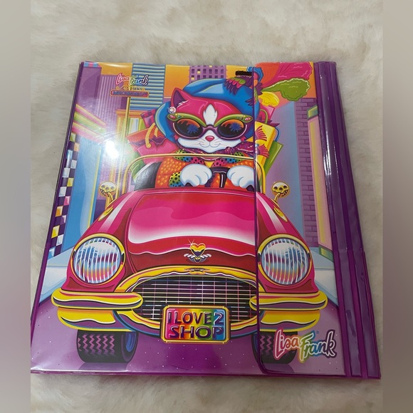Lisa Frank Vintage Binder Cat Car MeowDeo Organizer Paper Holder - Picture 1 of 13